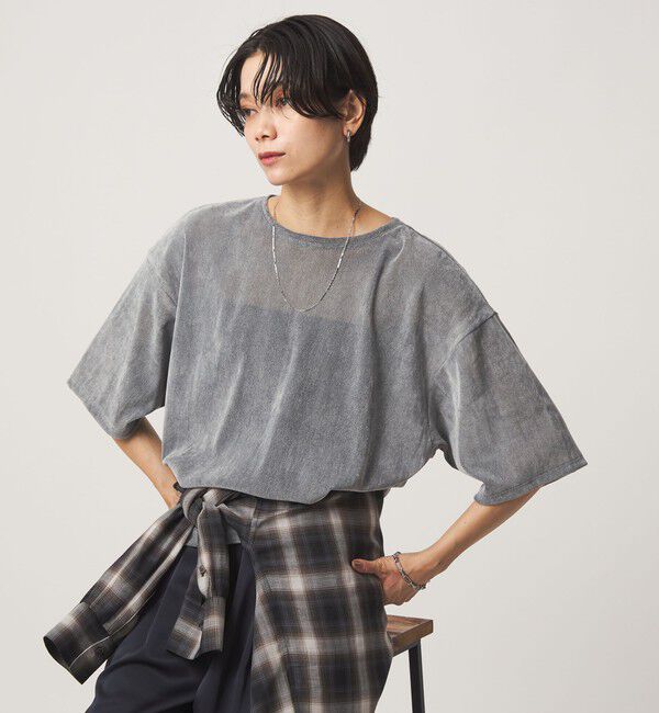 UNITED ARROWS green label relaxing「シアーフロッキー ショートスリーブ Tシャツ」|Tシャツ・カットソー|MD.GRAY