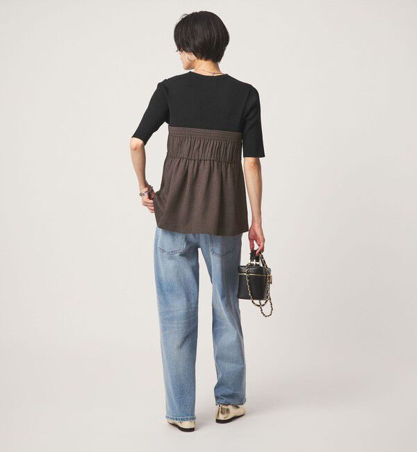 UNITED ARROWS green label relaxing「ネップツイル ドッキング プルオーバー ウォッシャブル」|シャツ・ブラウス|