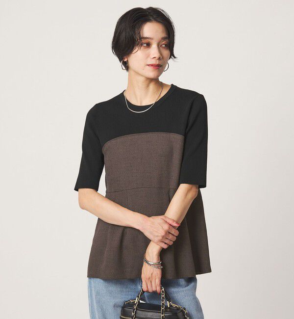 UNITED ARROWS green label relaxing「ネップツイル ドッキング プルオーバー ウォッシャブル」|シャツ・ブラウス|