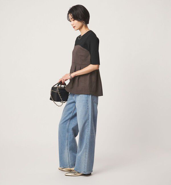 UNITED ARROWS green label relaxing「ネップツイル ドッキング プルオーバー ウォッシャブル」|シャツ・ブラウス|