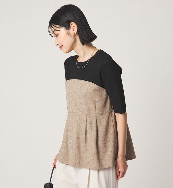 UNITED ARROWS green label relaxing「ネップツイル ドッキング プルオーバー ウォッシャブル」|シャツ・ブラウス|