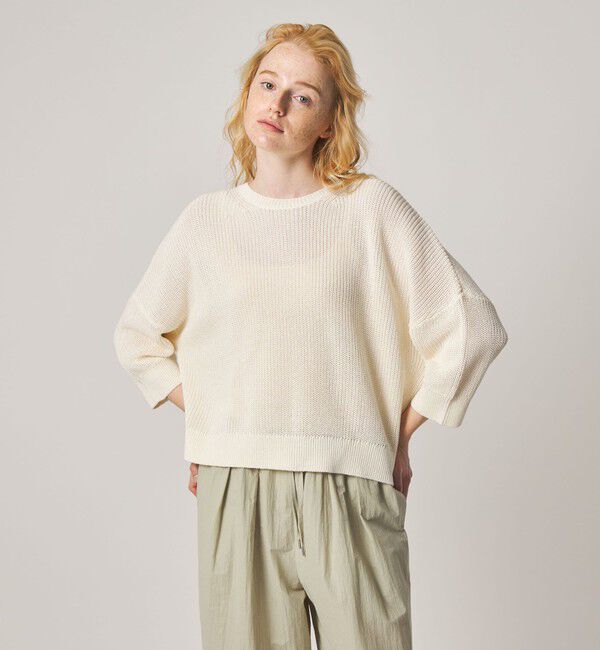 STEVEN ALAN「＜Steven Alan＞コットン リブ プルオーバー ニット」|ニット・セーター|OFF WHITE