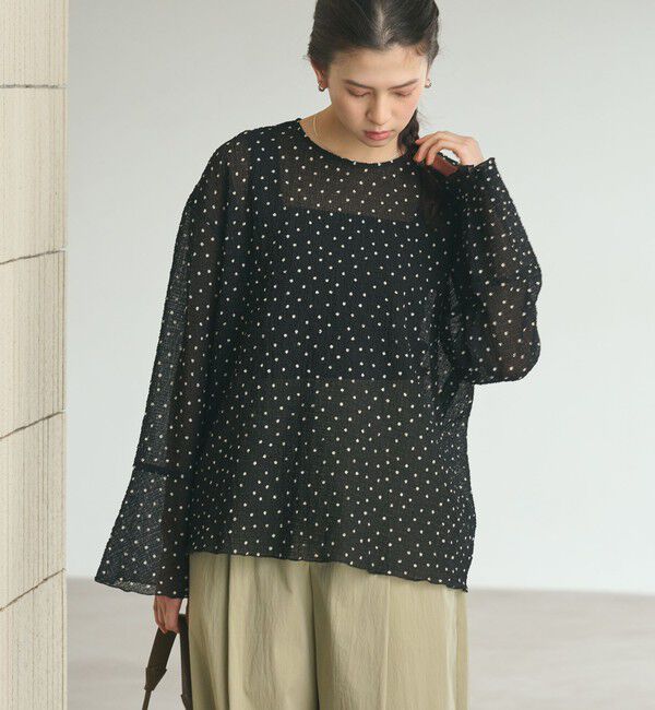 BEAUTY&YOUTH UNITED ARROWS「ポリエステル ドット シアー ブラウス ウォッシャブル」|シャツ・ブラウス|