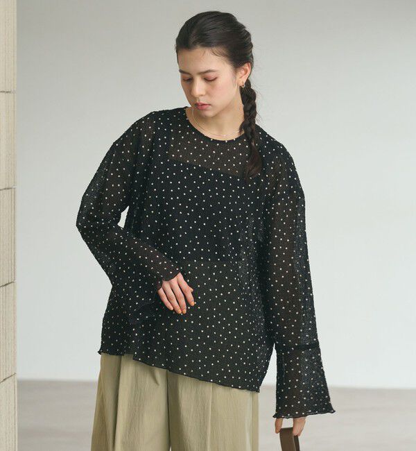BEAUTY&YOUTH UNITED ARROWS「ポリエステル ドット シアー ブラウス ウォッシャブル」|シャツ・ブラウス|