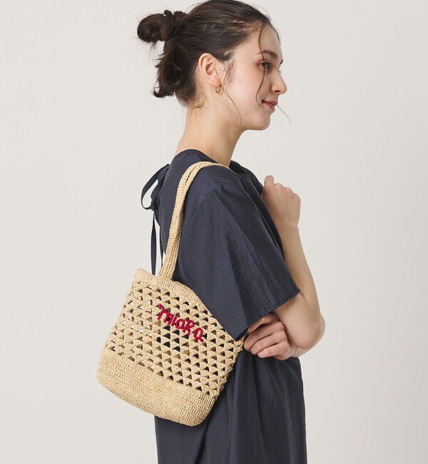 BEAUTY&YOUTH UNITED ARROWS「【別注】＜MIORA＞ラフィア ロゴ トートバッグ」|かごバッグ|
