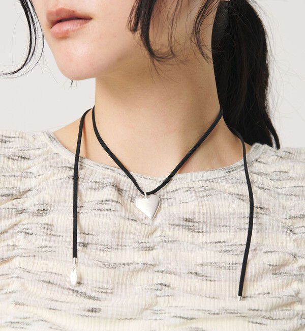 BEAUTY&YOUTH UNITED ARROWS「メタル ハートモチーフ コードチョーカー ネックレス」|ネックレス|BLACK