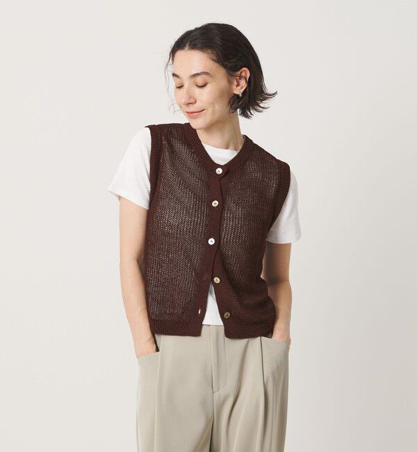 BEAUTY&YOUTH UNITED ARROWS「フロントボタン ノースリーブニット プルオーバー」|ベスト・ジレ|