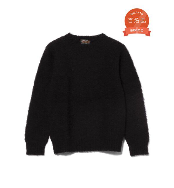 BEAMS PLUS「Shetland Crew」|ニット・セーター|BLACK
