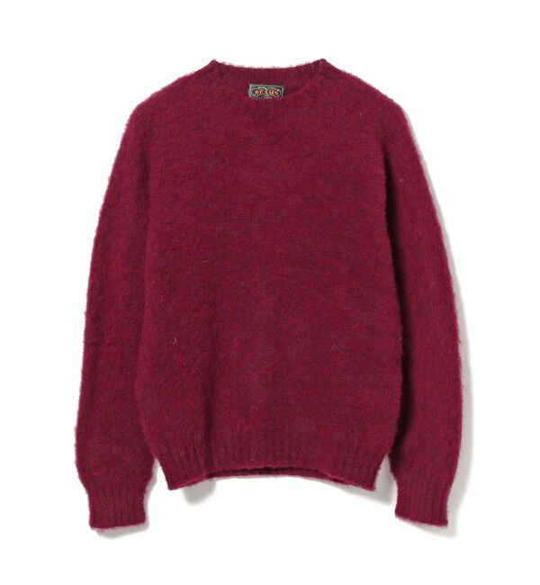 BEAMS PLUS「Shetland Crew」|ニット・セーター|Bordeaux_Mix_1834