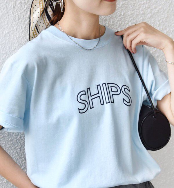 SHIPS for women「【累計販売数8.5万枚突破!!】【WEB限定】 SHIPS ラウンド プリント ロゴ TEE」|Tシャツ・カットソー|
