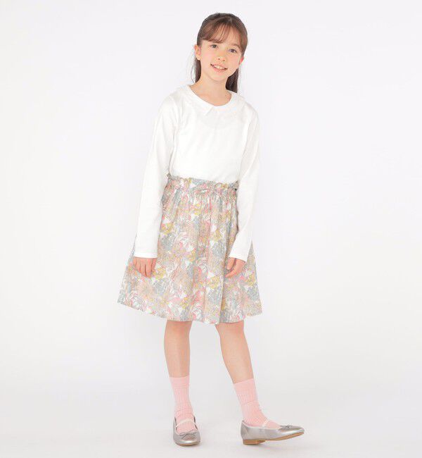 SHIPS KIDS「SHIPS KIDS:140～150cm / レース カラー 長袖 TEE」|Tシャツ・カットソー|