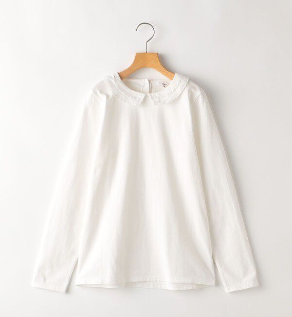 SHIPS KIDS「SHIPS KIDS:140～150cm / レース カラー 長袖 TEE」|Tシャツ・カットソー|