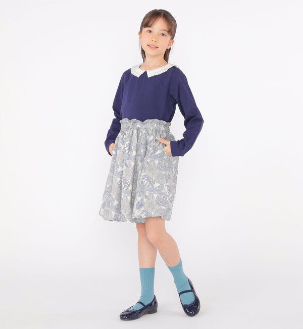 SHIPS KIDS「SHIPS KIDS:140～150cm / レース カラー 長袖 TEE」|Tシャツ・カットソー|