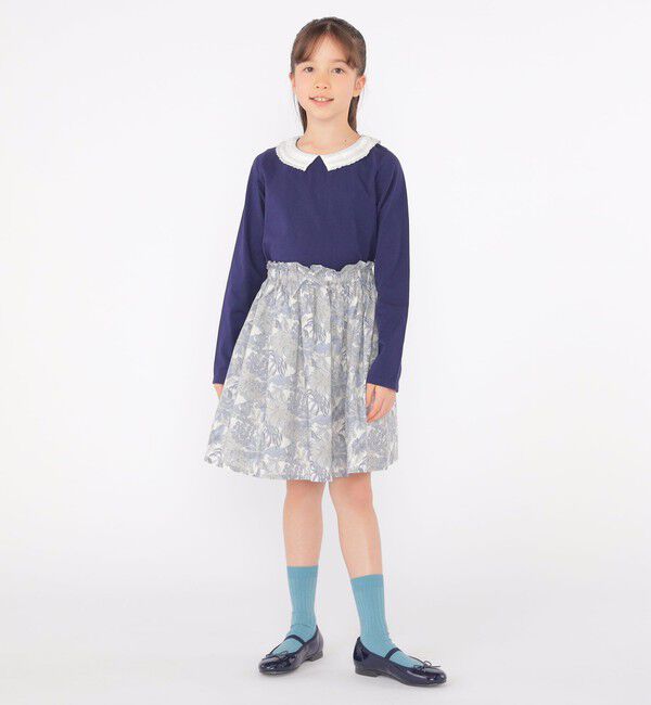 SHIPS KIDS「SHIPS KIDS:140～150cm / レース カラー 長袖 TEE」|Tシャツ・カットソー|