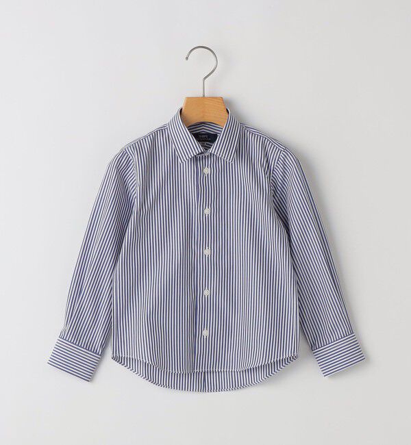 SHIPS KIDS「SHIPS KIDS:100～130cm / ストライプ レギュラーカラー シャツ」|シャツ・ブラウス|ブルー