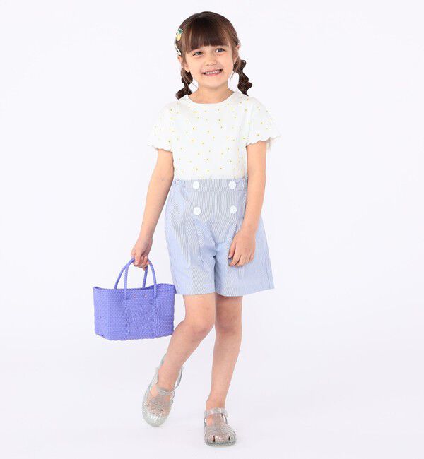 SHIPS KIDS「SHIPS KIDS:100～130cm / フラワー テキスタイル 半袖 TEE」|Tシャツ・カットソー|