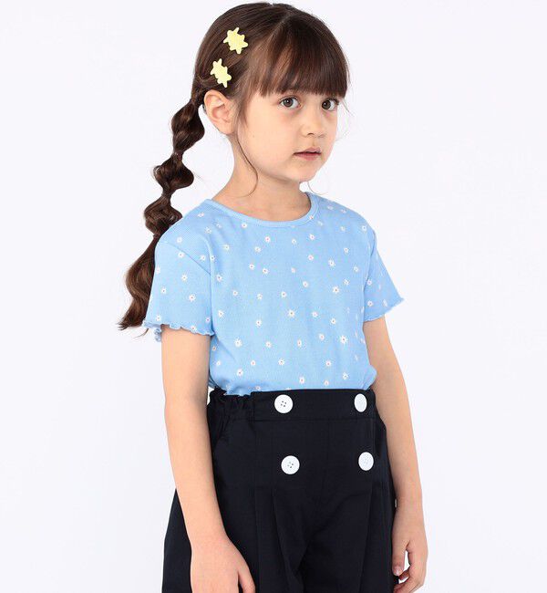SHIPS KIDS「SHIPS KIDS:100～130cm / フラワー テキスタイル 半袖 TEE」|Tシャツ・カットソー|