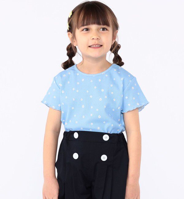 SHIPS KIDS「SHIPS KIDS:100～130cm / フラワー テキスタイル 半袖 TEE」|Tシャツ・カットソー|