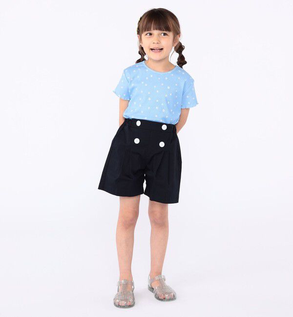 SHIPS KIDS「SHIPS KIDS:100～130cm / フラワー テキスタイル 半袖 TEE」|Tシャツ・カットソー|
