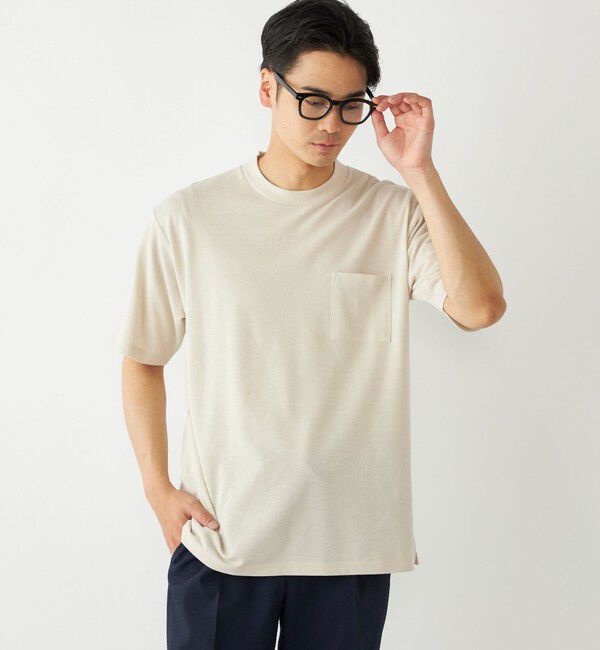 SHIPS Colors 「SHIPS Colors:〈吸水速乾〉リネンブレンド カノコ ビズ Tシャツ◇」|Tシャツ・カットソー|ベージュ