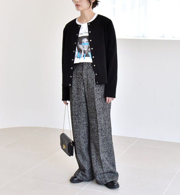 quaranciel「quaranciel: ツイード タック ワイド パンツ」|その他|