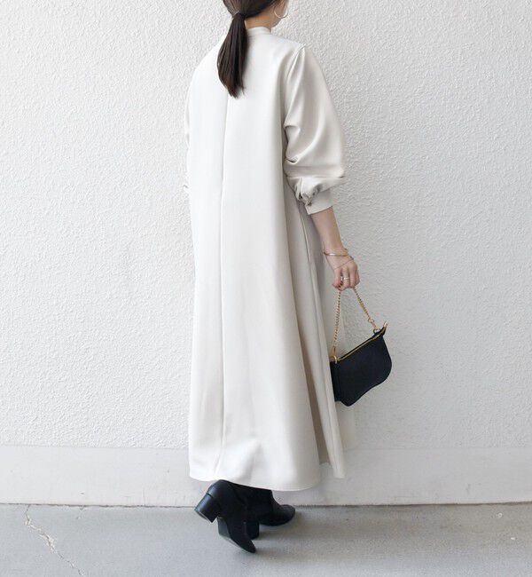 SHIPS any「SHIPS any:〈洗濯機可能〉ダブルクロス フリル パフ スリーブ ワンピース［NAVY BLUE］」|ワンピース|