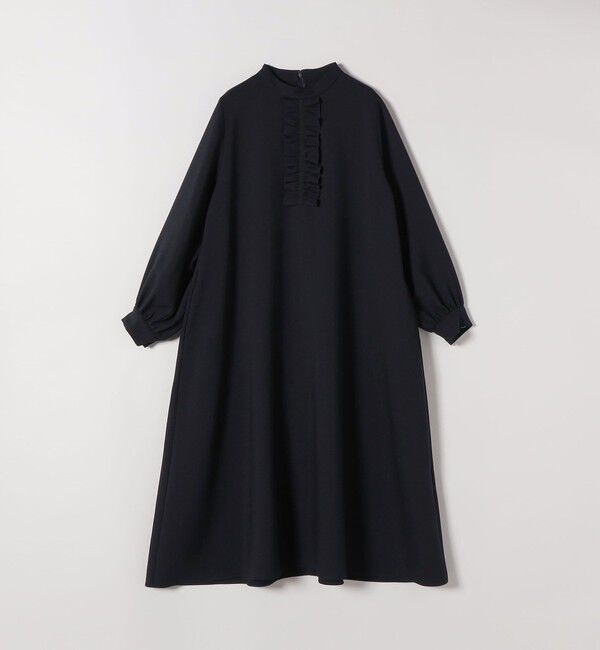 SHIPS any「SHIPS any:〈洗濯機可能〉ダブルクロス フリル パフ スリーブ ワンピース［NAVY BLUE］」|ワンピース|