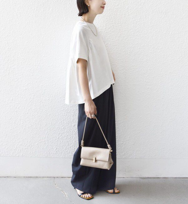 SHIPS for women「【WEB限定】〈接触冷感〉オーガニック コットン バック ギャザー トップス」|Tシャツ・カットソー|