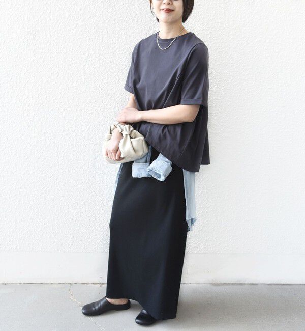 SHIPS for women「【WEB限定】〈接触冷感〉オーガニック コットン バック ギャザー トップス」|Tシャツ・カットソー|