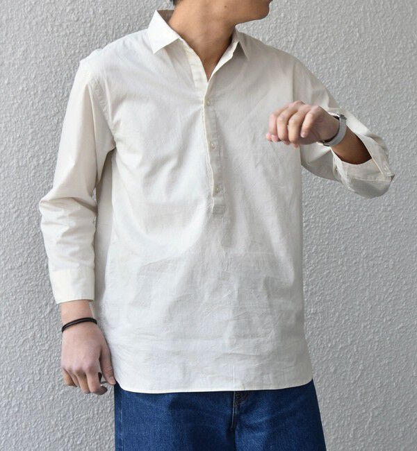 SHIPS any「SHIPS any:〈洗濯機可能〉コットン/リネン 7分袖 スキッパー プルオーバー シャツ 26SS◇」|シャツ・ブラウス|