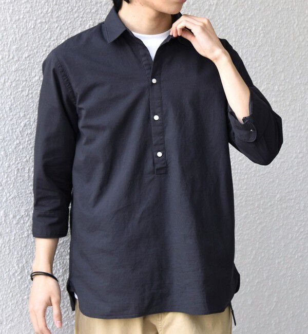 SHIPS any「SHIPS any:〈洗濯機可能〉コットン/リネン 7分袖 スキッパー プルオーバー シャツ 26SS◇」|シャツ・ブラウス|