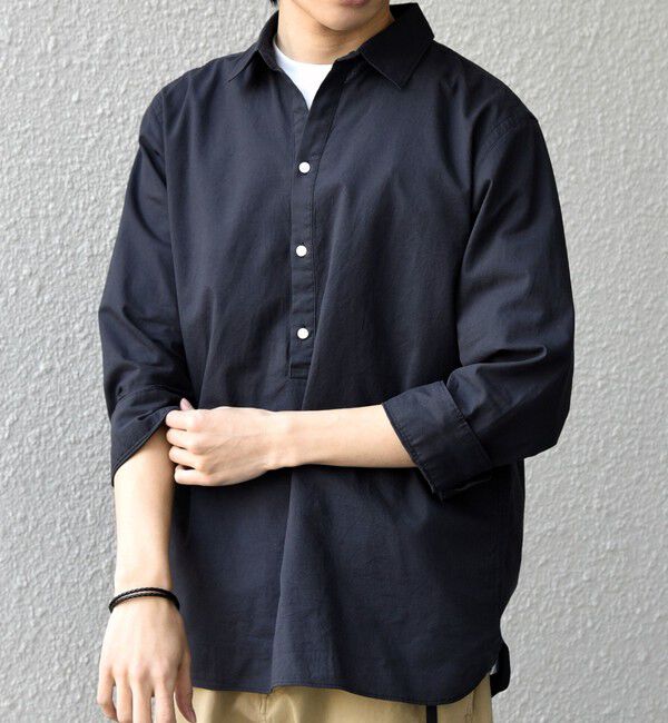 SHIPS any「SHIPS any:〈洗濯機可能〉コットン/リネン 7分袖 スキッパー プルオーバー シャツ 26SS◇」|シャツ・ブラウス|