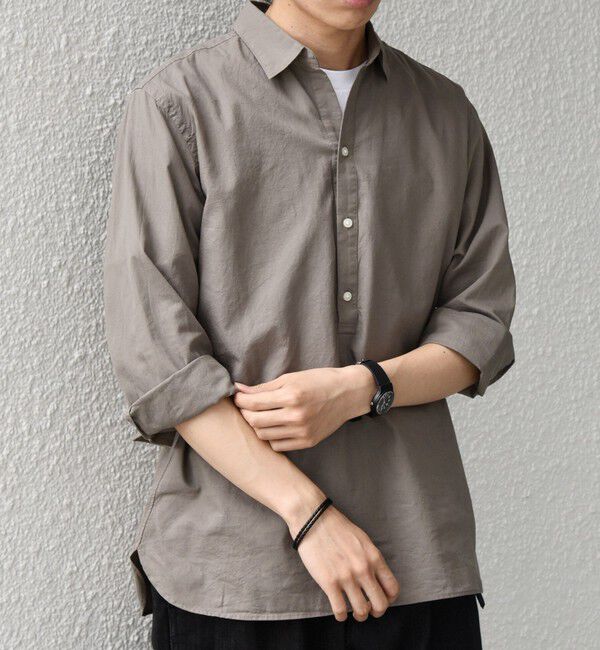 SHIPS any「SHIPS any:〈洗濯機可能〉コットン/リネン 7分袖 スキッパー プルオーバー シャツ 26SS◇」|シャツ・ブラウス|