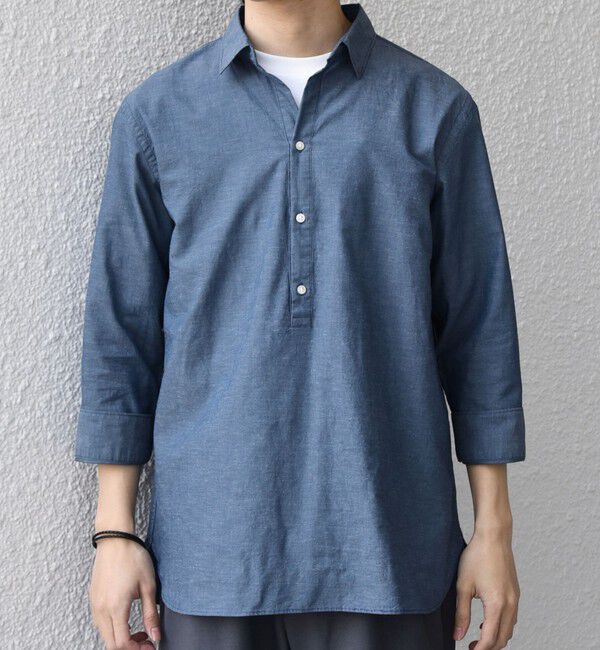 SHIPS any「SHIPS any:〈洗濯機可能〉コットン/リネン 7分袖 スキッパー プルオーバー シャツ 26SS◇」|シャツ・ブラウス|