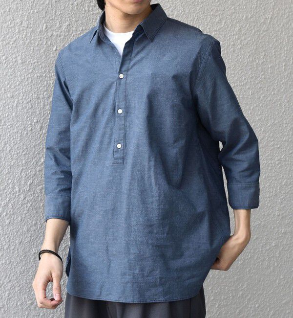 SHIPS any「SHIPS any:〈洗濯機可能〉コットン/リネン 7分袖 スキッパー プルオーバー シャツ 26SS◇」|シャツ・ブラウス|