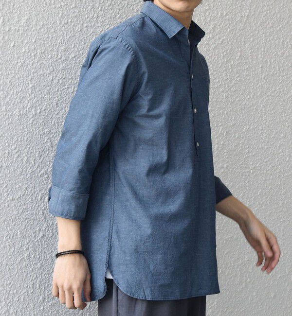 SHIPS any「SHIPS any:〈洗濯機可能〉コットン/リネン 7分袖 スキッパー プルオーバー シャツ 26SS◇」|シャツ・ブラウス|