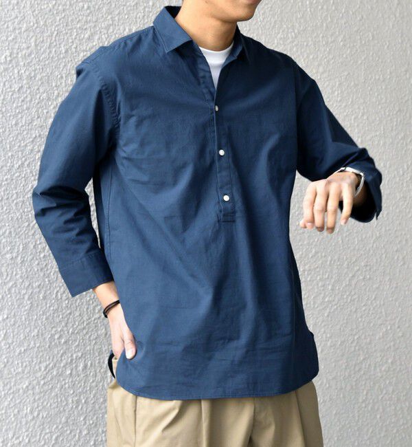 SHIPS any「SHIPS any:〈洗濯機可能〉コットン/リネン 7分袖 スキッパー プルオーバー シャツ 26SS◇」|シャツ・ブラウス|