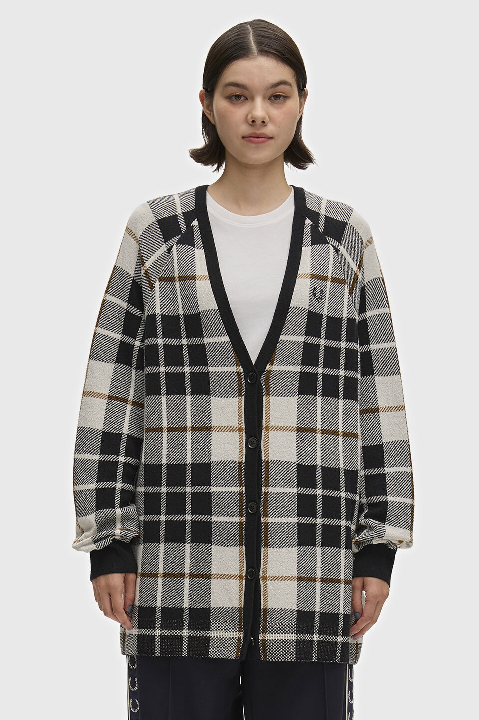 FRED PERRY 「FRED PERRY／Boucle Tartan Cardigan／タータンチェックカーディガン」|カーディガン|