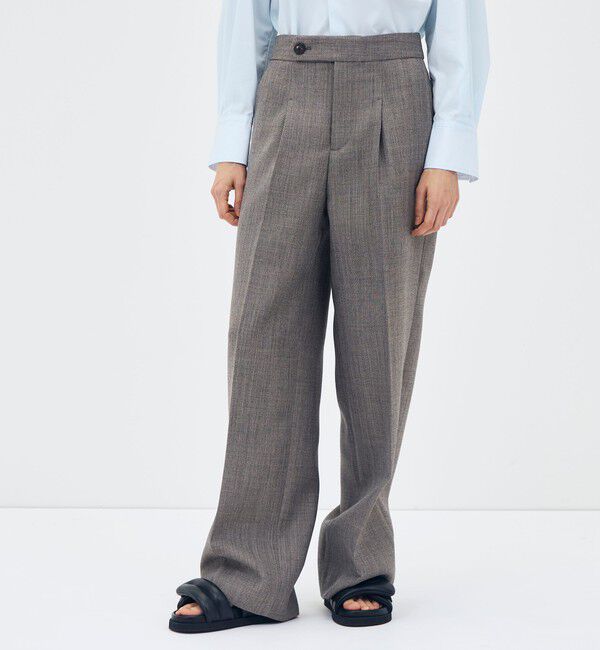 CABaN「ウールダブルクロス 1タックセミワイドパンツ」|チノ|