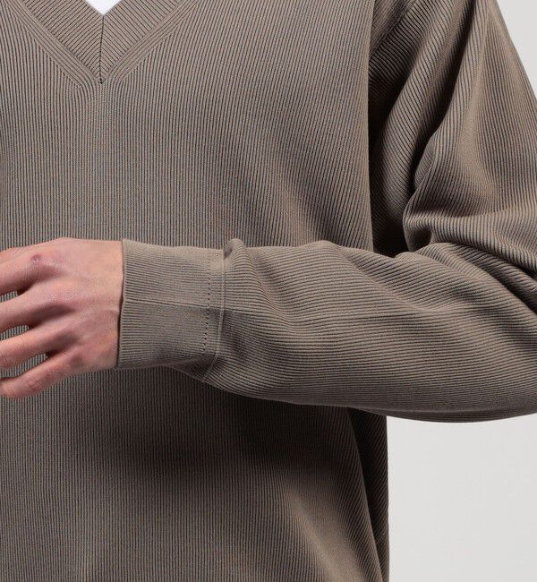 TOMORROWLAND MENS「TOMORROWLAND tricot ギザコットンポリエステルプレーティング  Vネックニット」|ニット・セーター|