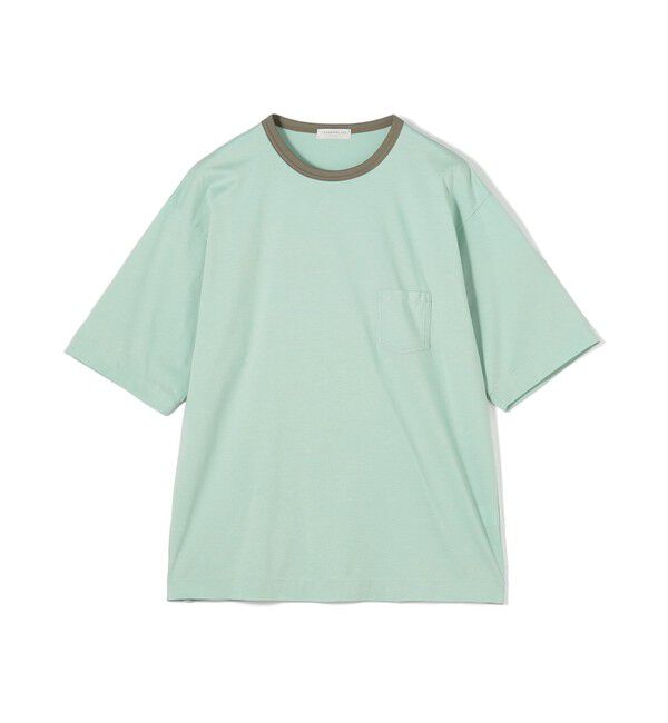 TOMORROWLAND MENS「コットンシルク高密度天竺 リンガーTシャツ」|Tシャツ・カットソー|51 ライトグリーン