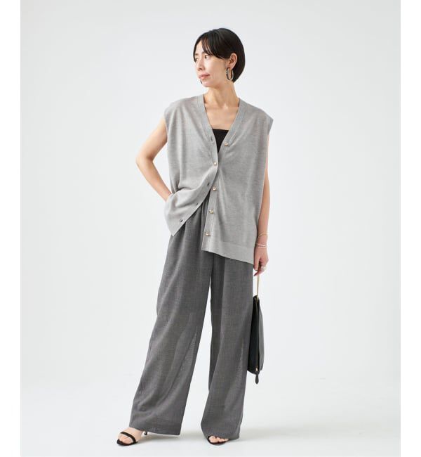 VERMEIL par iena「Glen Check イージーパンツ」|スラックス|