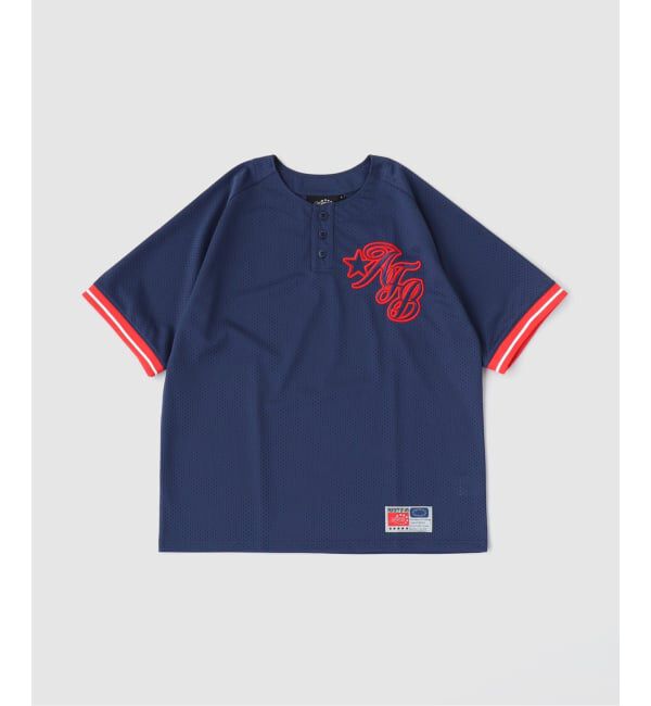 PULP「AFB / エーエフビー HALF BUTTON UP MESH TEE」|Tシャツ・カットソー|ネイビー