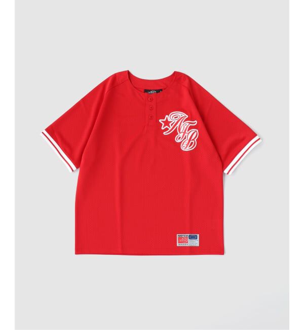 PULP「AFB / エーエフビー HALF BUTTON UP MESH TEE」|Tシャツ・カットソー|レッド