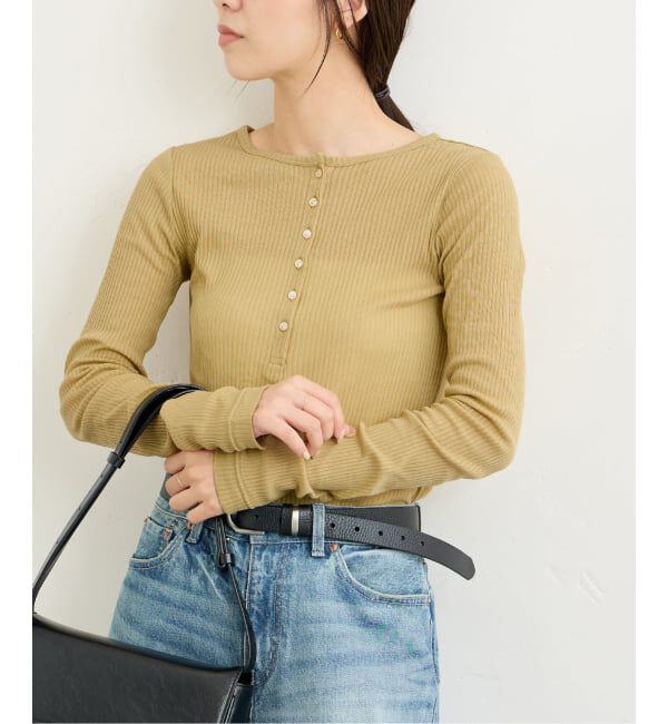 JOURNAL STANDARD「《追加2》シアーテレコヘンリーネックプルオーバー」|Tシャツ・カットソー|イエロー A