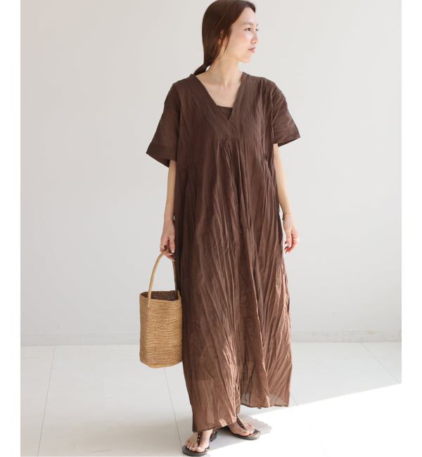 JOURNAL STANDARD relume「《追加 / 新色》コットンボイルクリンクルタックカフタンワンピース」|ワンピース|
