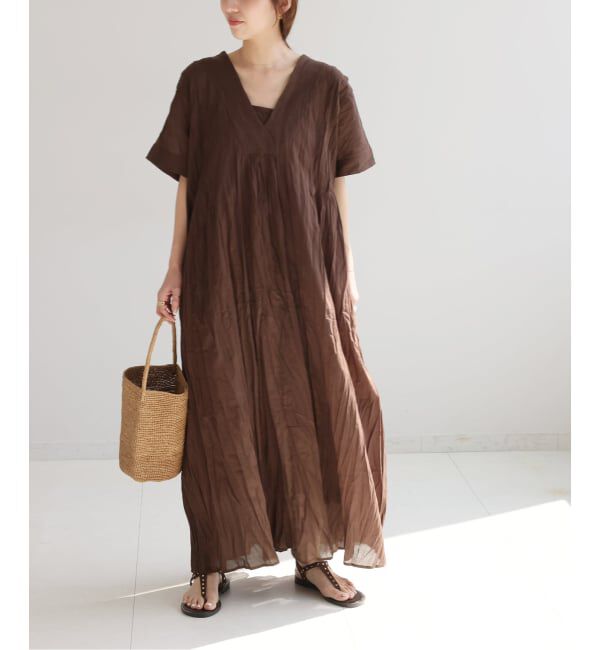 JOURNAL STANDARD relume「《追加 / 新色》コットンボイルクリンクルタックカフタンワンピース」|ワンピース|