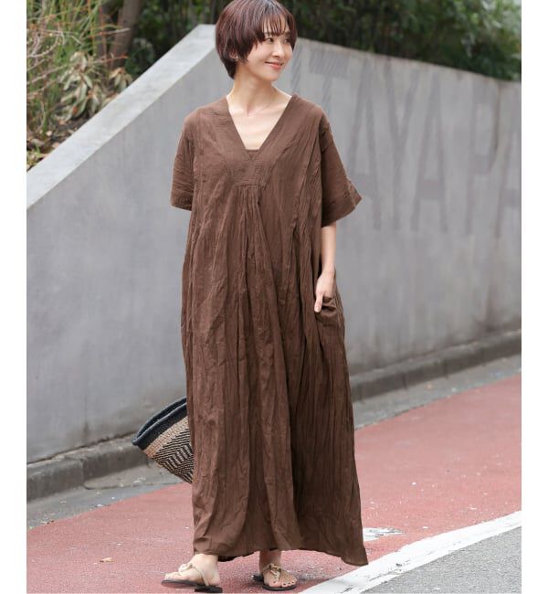 JOURNAL STANDARD relume「《追加 / 新色》コットンボイルクリンクルタックカフタンワンピース」|ワンピース|