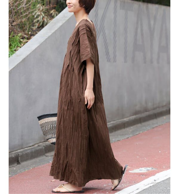 JOURNAL STANDARD relume「《追加 / 新色》コットンボイルクリンクルタックカフタンワンピース」|ワンピース|
