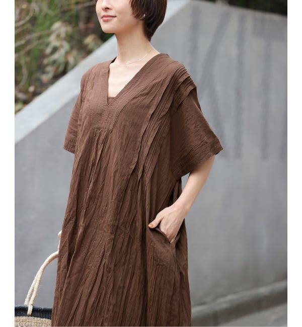 JOURNAL STANDARD relume「《追加 / 新色》コットンボイルクリンクルタックカフタンワンピース」|ワンピース|
